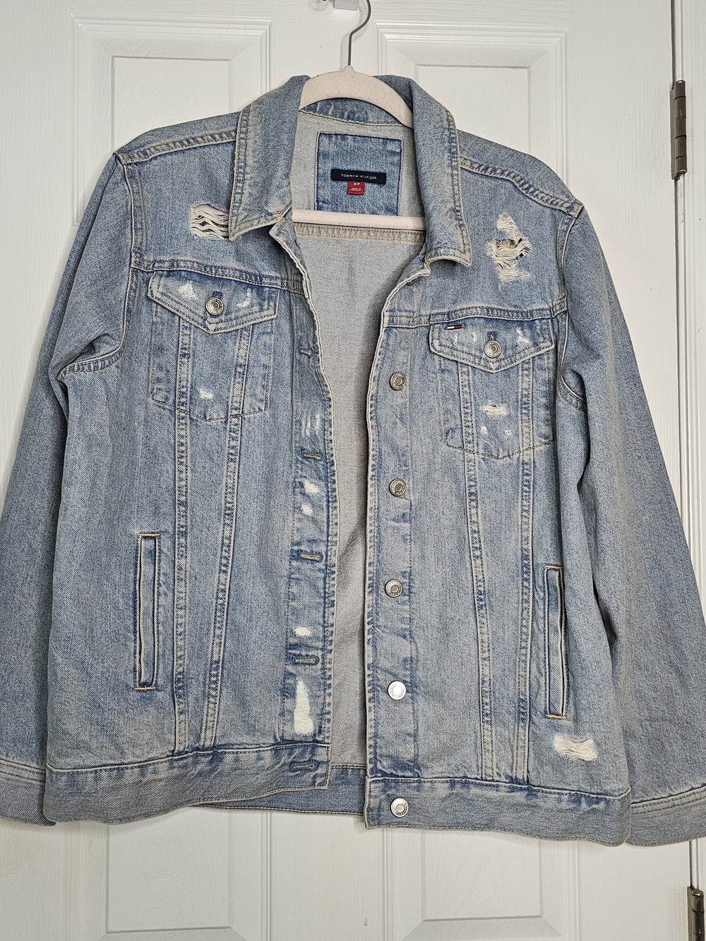 Tommy Hilfiger Light Blue Distressed Denim Jacket